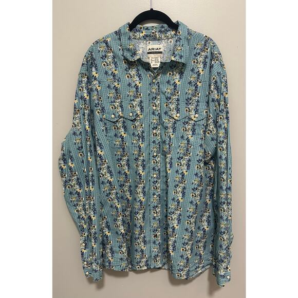 Ariat Hains Retro Fit Shirt Mens Western XXL Tall - Picture 1 of 10